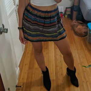 New Horizonal Colorful Woven Mini Skirt